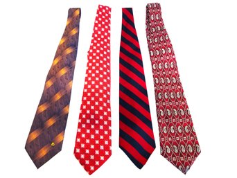 4 Men's Silk & Polyester Dress Ties By Stafford, Firenze, Rye & Sturbridge Tiemakers (#7)