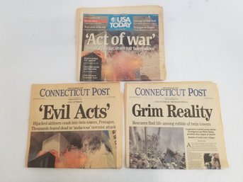 9/11 World Trade Center Attacks CT Post & USA Today Newspapers
