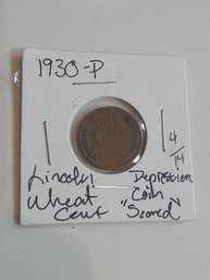 1930 P Lincoln Wheat Cent (depression Coin 'second') 210