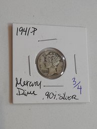 1941 P Mercury Dime .90 Silver 212