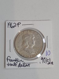 1962 P Franklin Half Dollar .90 Silver 225