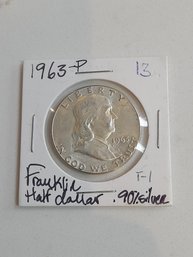 1963 P Franklin Half Dollar .90 Silver 229