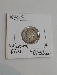 1943 P Mercury Dime .90 Silver 236