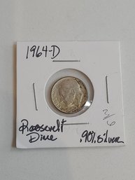 1964 D Roosevelt Dime .90 Silver 238