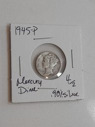 1945 P Mercury Dime .90 Silver 244