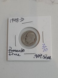 1948 D Roosevelt Dime .90 Silver 255