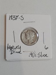 1937 S Mercury Dime .90 Silver 258