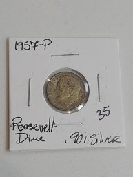 1957 P Roosevelt Dime .90 Silver 296