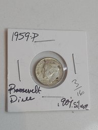 1959 P Roosevelt Dime .90 Silver 297