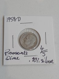 1958 D Roosevelt Dime .90 Silver 298