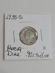 1938 S Mercury Dime .90 Silver 301