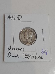 1942 D Mercury Dime .90 Silver 308