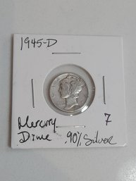 1945 D Mercury Dime .90 Silver 310