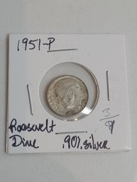 1951 P Roosevelt Dime .90 Silver 311