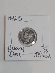 1942 S Mercury Dime .90 Silver 316