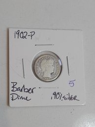 1902 P Barber Dime .90 Silver 321