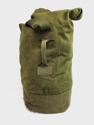 Large Vintage US Military Canvas  Duffle Bag