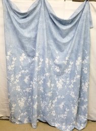 Lovely DKNY Light Blue & White Floral Textured Shower Curtain