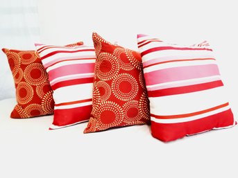 Wonderful Bright & Bold 17' Throw Pillows - The Burnt Orange Have Down Inserts