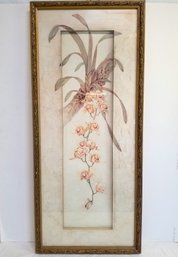 Vintage Large 40' Framed Anjli Orchid  Wall Art