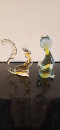 Glass Cat And Glass Squirrel