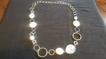 Lia Sophia Necklace In White And Silver