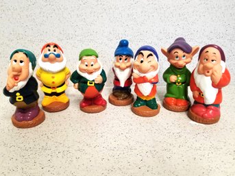 Vintage Collectible Walt Disney's Snow White & The Seven Dwarfs Rubber Bath Toys
