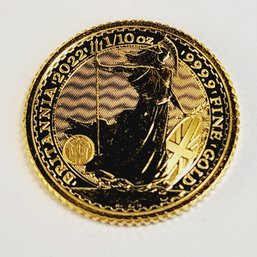 2022 Great Britain 1/10 Oz Gold Britannia .999 PROOF (Queen Elizabeth II) Coin