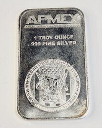 AMPEX  1 Troy  Oz .999 Pure Silver Bar