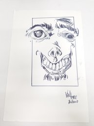 Vincent M. Abner Sr. Art Hatching Sketch In Ink & Marker  12x18 -Lot # 457
