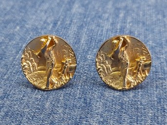 Sterling Gold Plated Golfing Cuff Links