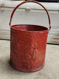 Really Nice Vintage Red Metal Bucket