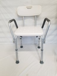 Medical Shower Chair Bath Seat With Padded Armrests & Backrest & Adjustable Legs, Supports Up To 450 Lbs