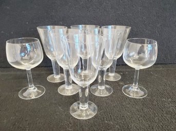 8 Clear Wine Glass Goblets