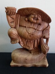 Happy Budha Wood Carved Figure