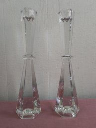 Cut Glass Candle Stick Holders