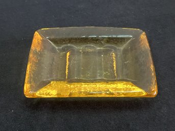 Amber Glass Ash Tray