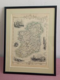 Ireland Steel Engraved Original Hand Color Print