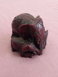 Wood Carved Elephant Sculpture