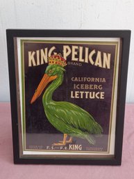 King Pelican Brand California Iceberg Lettuce Framed Sign