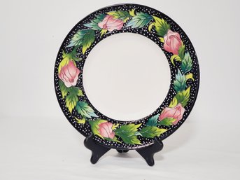 2004 Colorful Floral J. Mccall Blue Sky Pottery 12' Round Platter