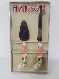 NOS Franciscan Desert Rose 2 Piece Cheese Set In Original Packaging