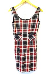 Adorable Ann Taylor Red/black White Plaid Lined Dress Size 2