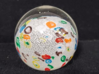 Vintage Colorful Millefiore Art Glass Paperweight