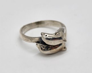 Vintage Sterling Silver Dolphin Ring