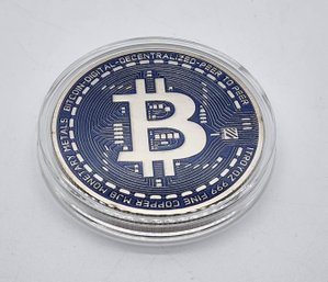 Colorized Bitcoin Collectible Coin In Protective Case