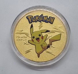 Pokemon Pikachu Collectible Coin In Protective Case