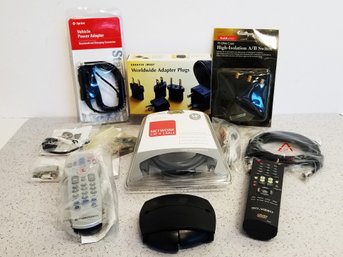 NEW Mixed Electronics Accessories Lot: Remotes, Charging Connectors, Adapters And More!