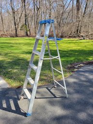 Werner 6' Aluminum Ladder With Painters Tray.  - - - - - - - - - - - - - - - - - - - - - - - Loc: Garage Wall