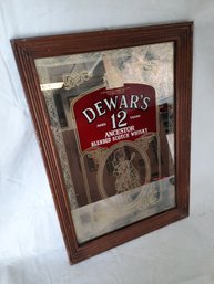 70s Vintage Dewars Scotch Advertising Mirror